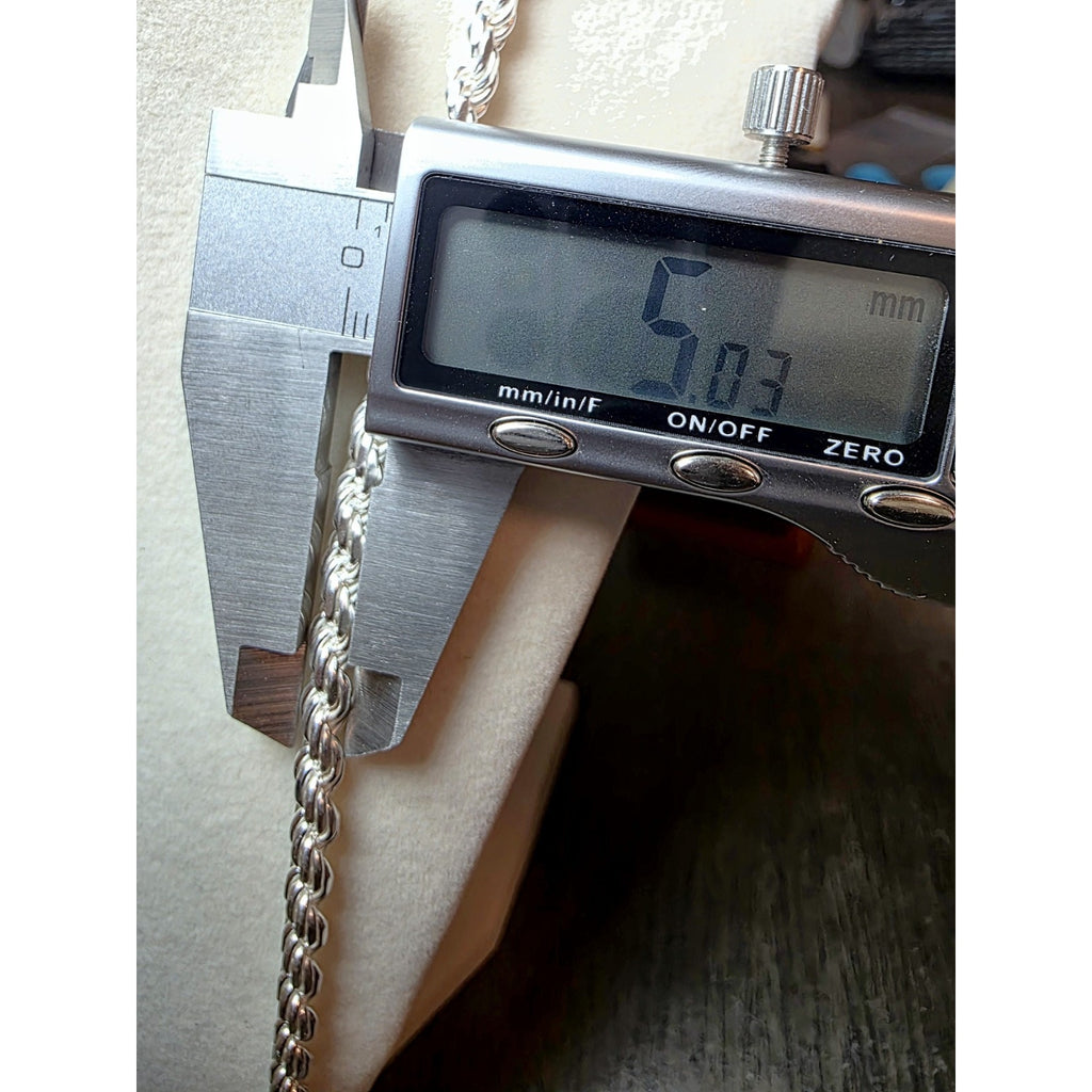26" 5mm 50g Rope Solid 925 Sterling Silver Stamped