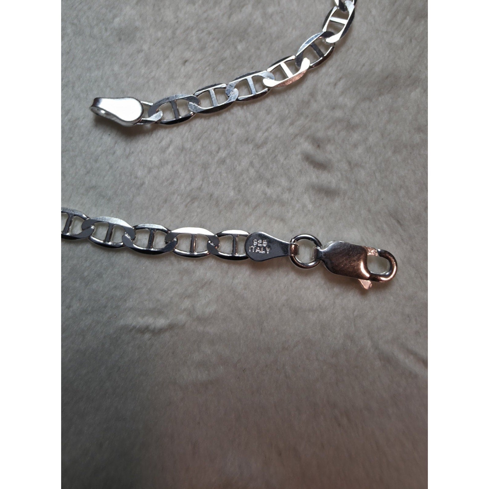 8" 3.6mm Mariner Bracelet 925 Sterling Silver w/Lobster 3.09g