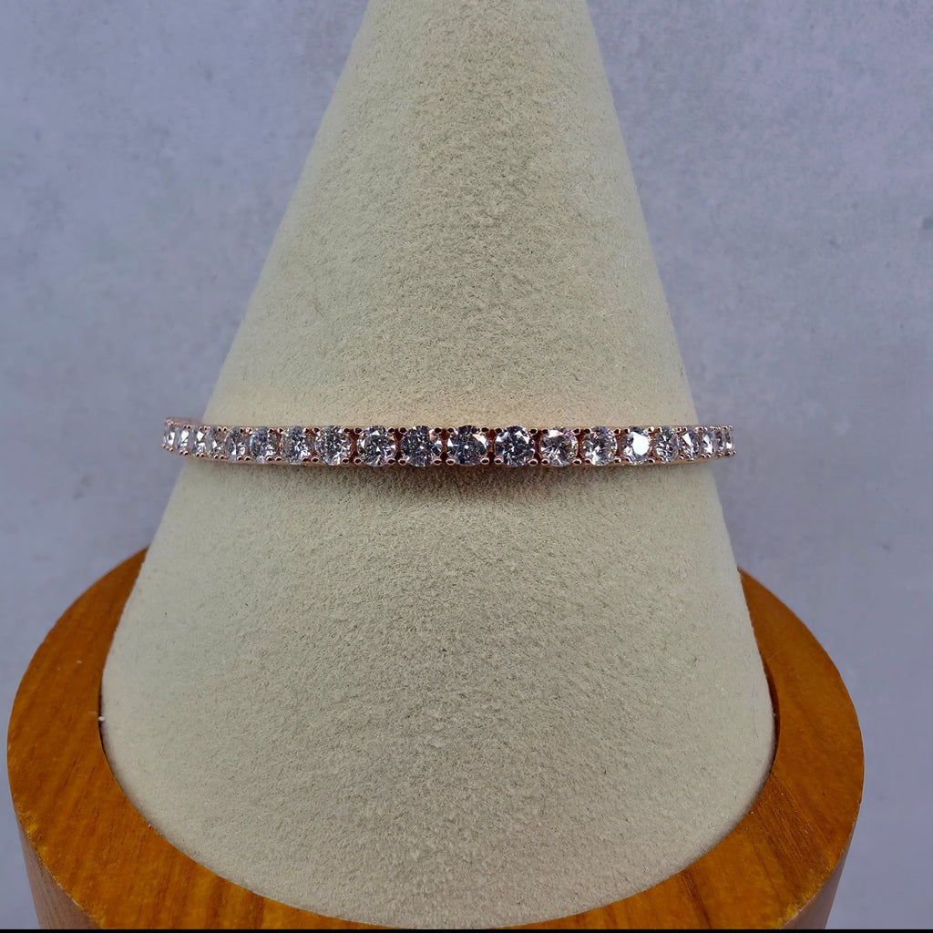 7.5" 3mm 11.2CTW VVSD Moissanite Tennis Bracelet - Rose Gold over 925 Silver