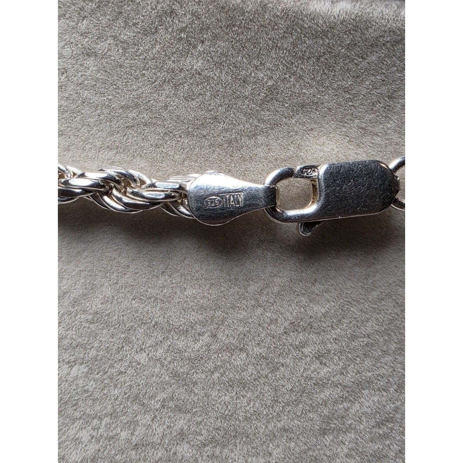 24" 3.5mm Rope Chain 22.42g Solid 925 Sterling Silver w/ Lobster Clasp