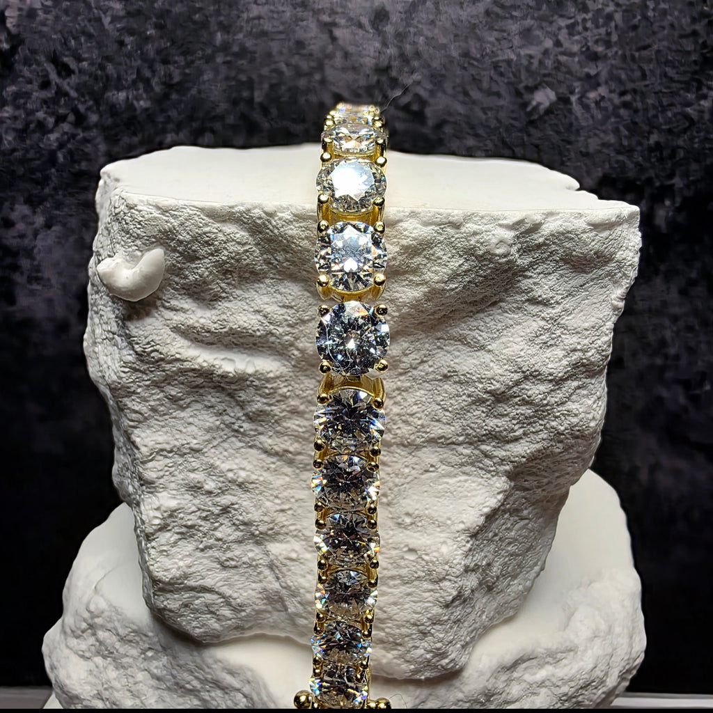17.87ctw Moissanite Tennis Bracelet 14K Gold over 925 Sterling Silver 8" 5mm GRA