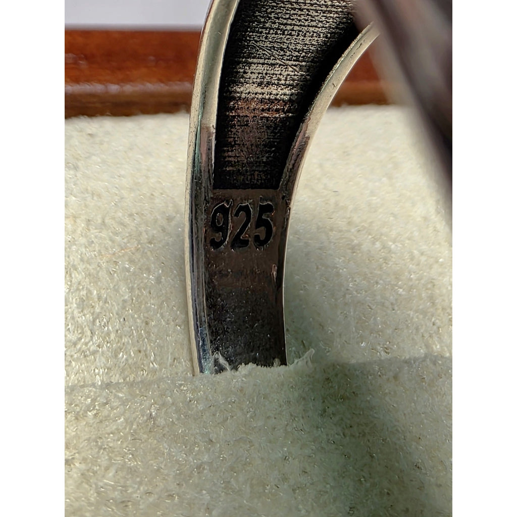 S10 Emerald Signet Ring Bezel Set 925 Sterling Silver Stamped