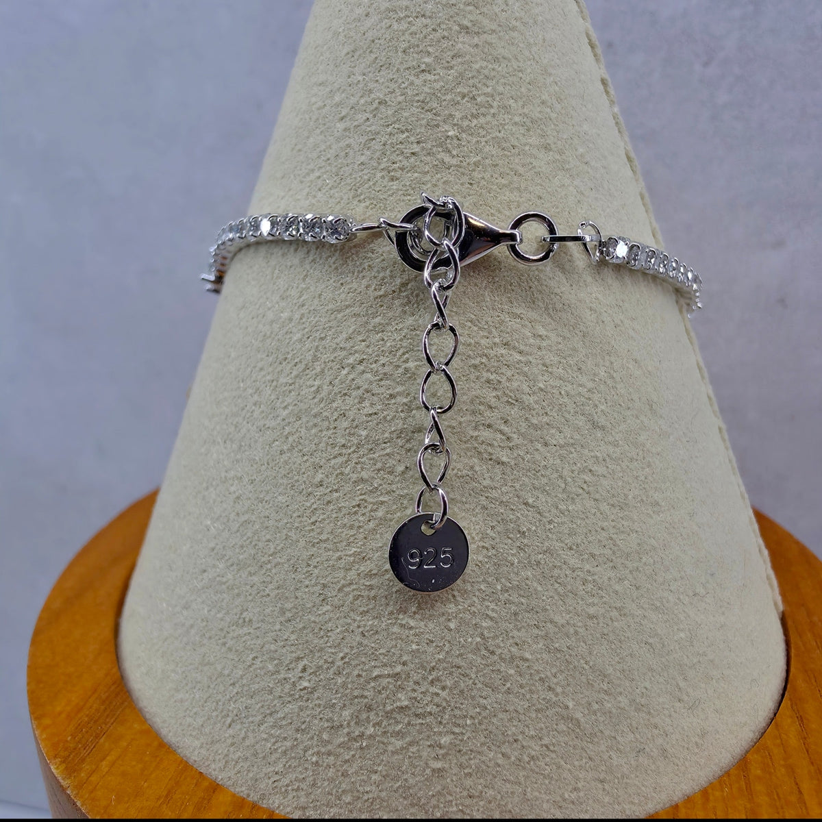 (7"+1") 0.83CTW Moissanite Princess & Round Cut 2mm Tennis Bracelet - 925 Silver