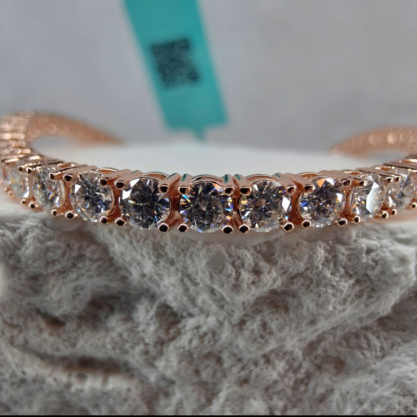 7.5" 3mm 11.2CTW VVSD Moissanite Tennis Bracelet - Rose Gold over 925 Silver