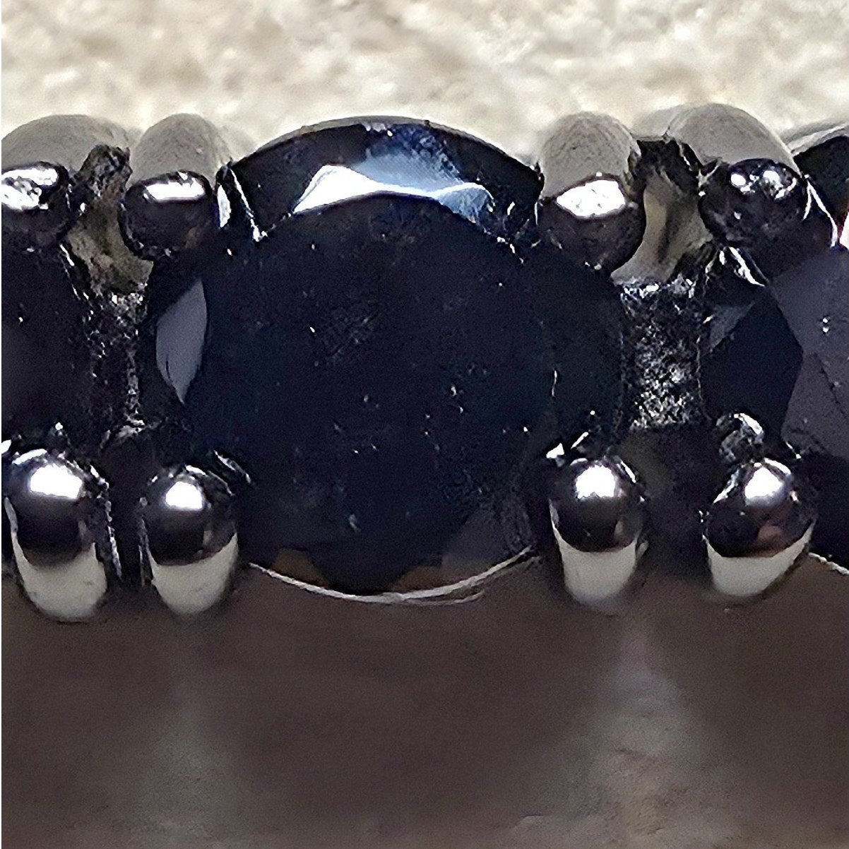 7" 3.3mm Blacked Out Onyx Sterling Silver Tennis Bracelet