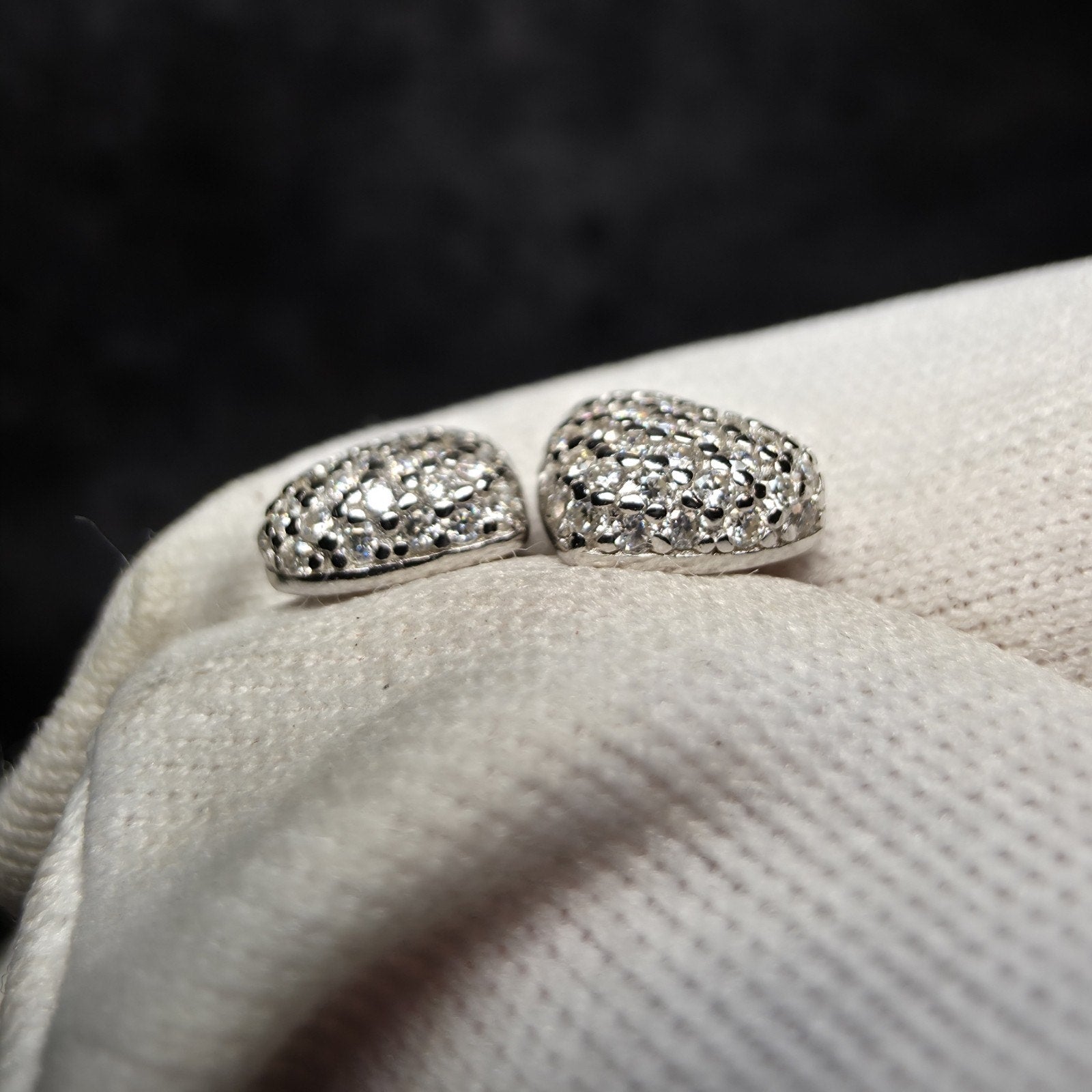 0.42 CTW Pavé Moissanite Heart Stud Earrings in 925 Sterling Silver