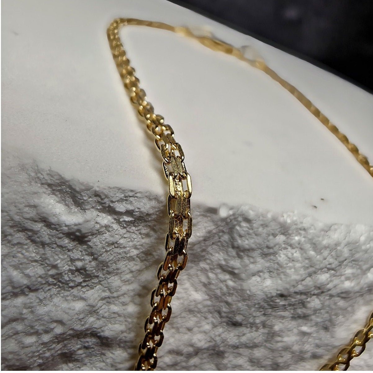 Solid 10k Yellow Gold 1.6mm Bizmark Dainty Bracelet 7.5 Inches