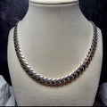 925 Sterling Silver 8.8mm Monaco Cuban Chain Necklace 24" 55g w/Rhodium Plating