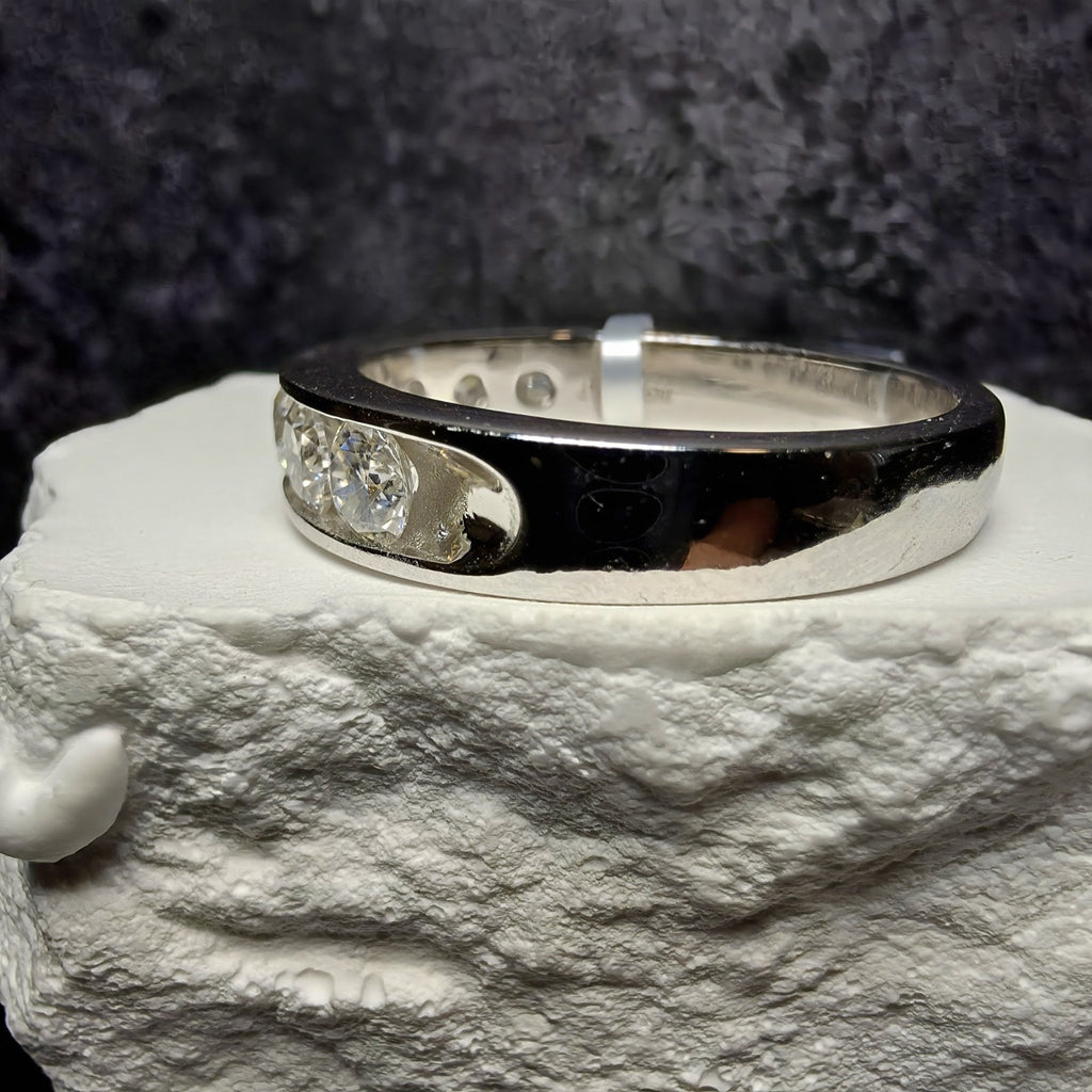 S925 Silver 2.12CT Moissanite Channel Set Band Ring Size 12