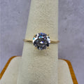 Size 8 1.2ct Moissanite Ring 14K Gold Plated 925 Sterling Silver VVS D Color