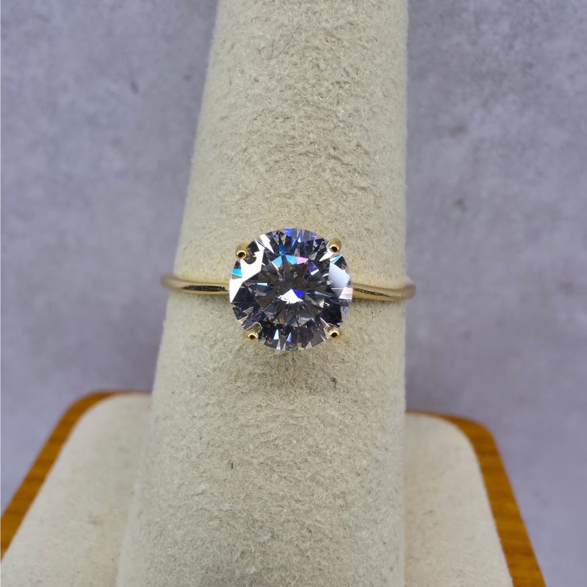 Size 8 1.2ct Moissanite Ring 14K Gold Plated 925 Sterling Silver VVS D Color