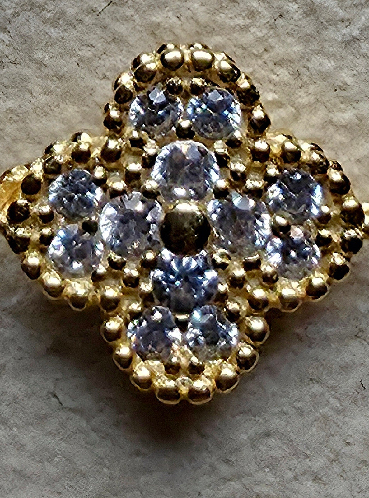 7+1" Gold Cluster 5-Clover Bracelet Adjustable