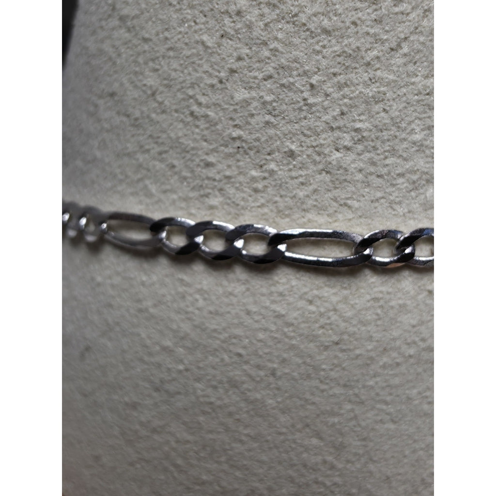 8" 2.7mm Figaro Chain Bracelet Solid 925 Sterling Silver w/Lobster Clasp