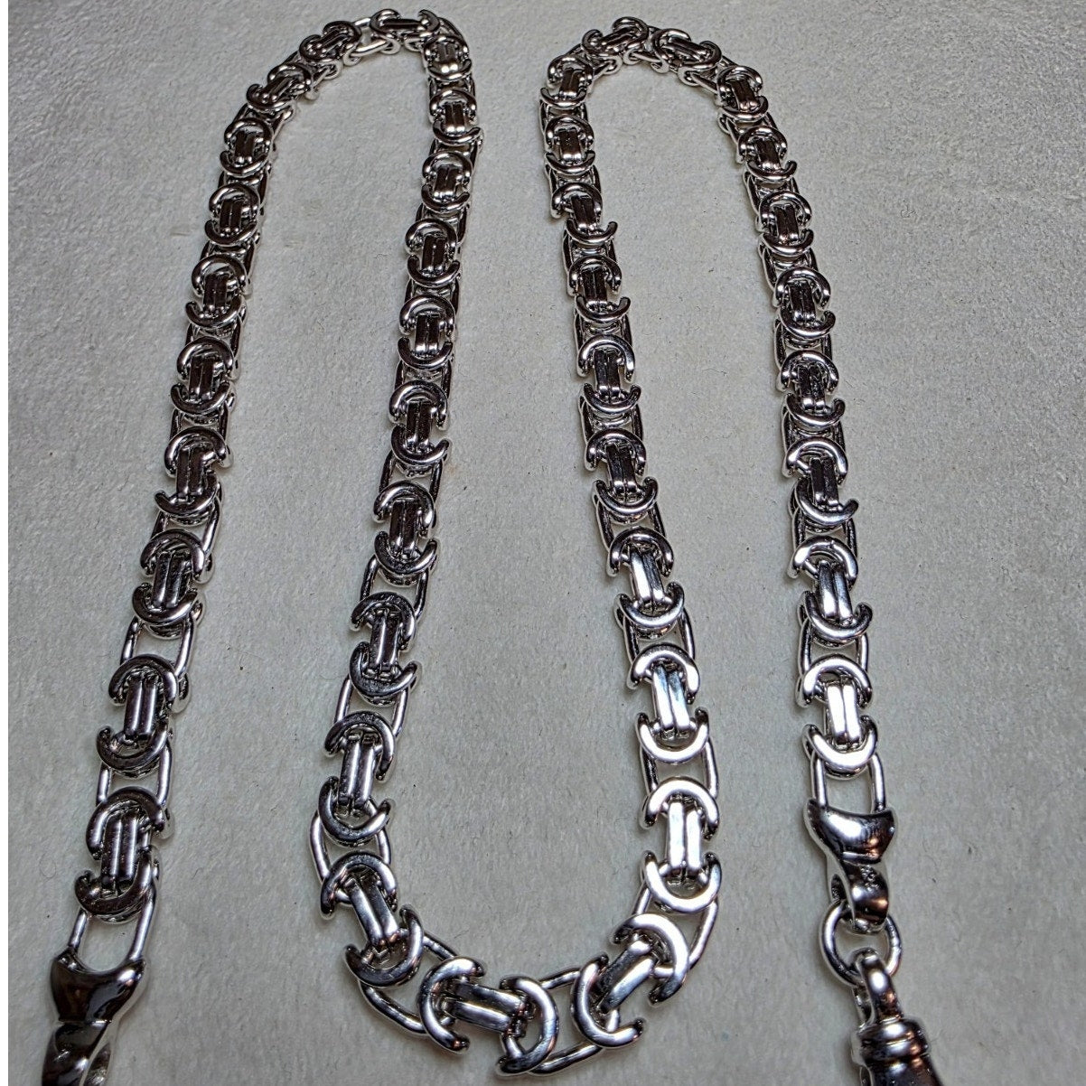 20" Flat Byzantine Chain 6.1mm 42g Solid 925 Sterling Silver
