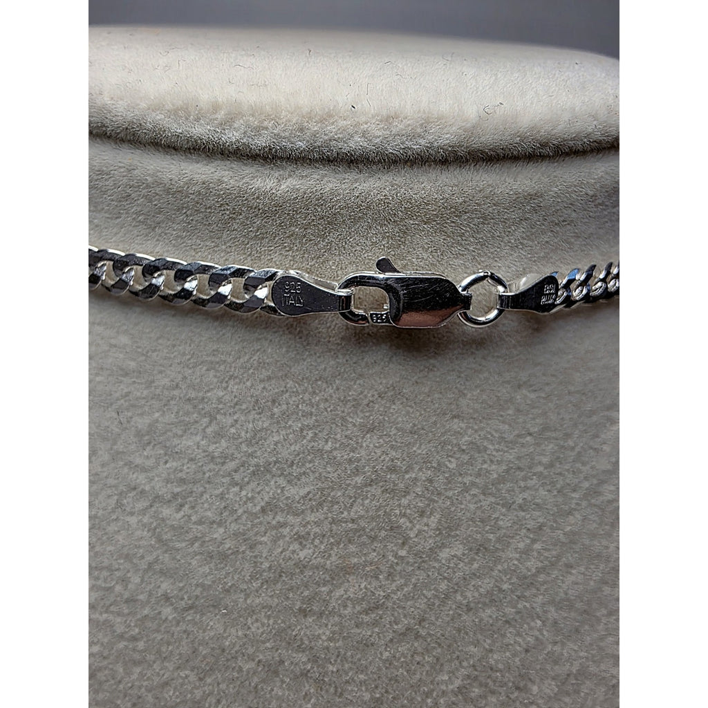 24" 3.5mm 9.4g Cuban Curb Chain Solid 925 Sterling Silver