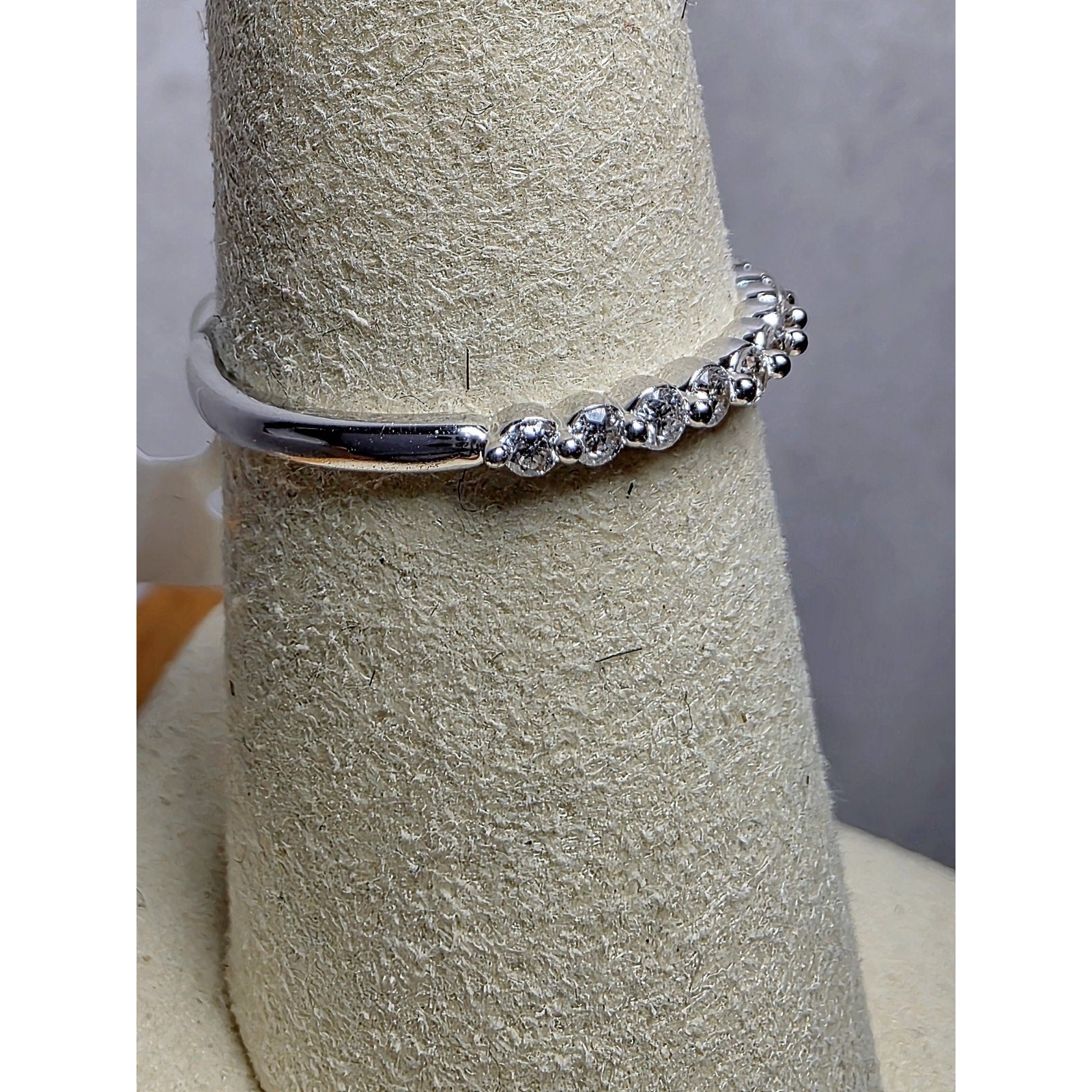 S7 0.25ctw Diamond Half Eternity Band 925 Sterling Silver Lab Created Solid Back