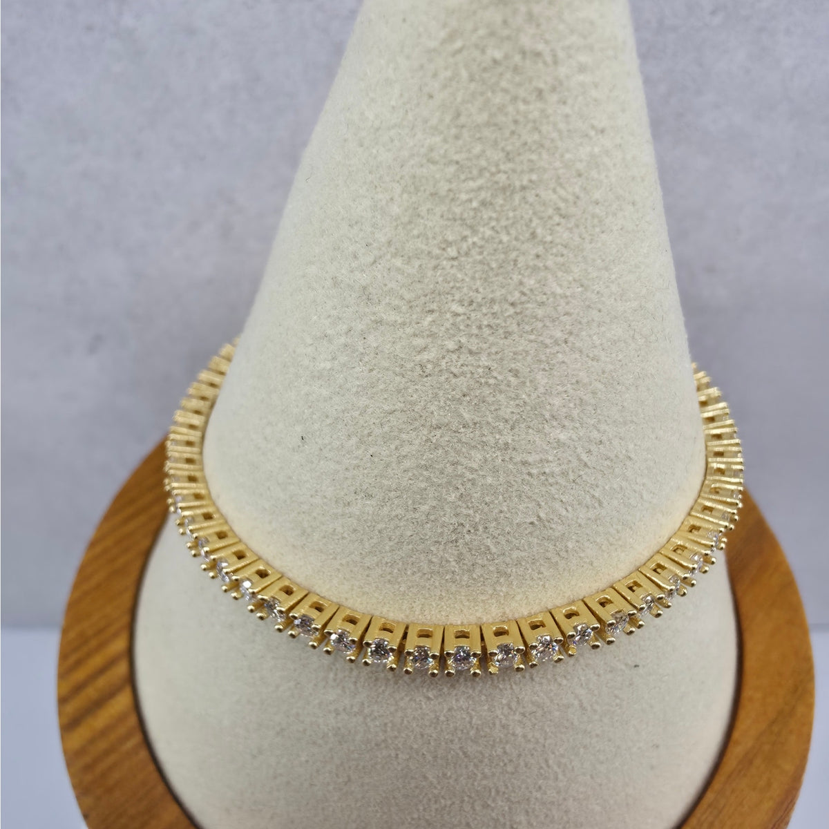 6.5" 2.5mm Moissanite Tennis Bracelet Gold Plated 925 Silver - GRA Certified