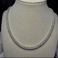 43.60CTW Moissanite Tennis Necklace in Solid 925 Sterling Silver (4mm, 24", 33.48g)