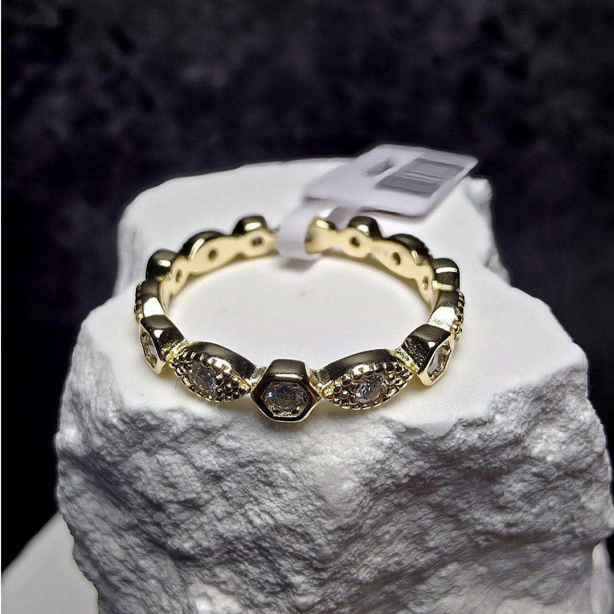 S6 0.30ct Moissanite Stackable Eternity Band Gold Over 925 Sterling Silver