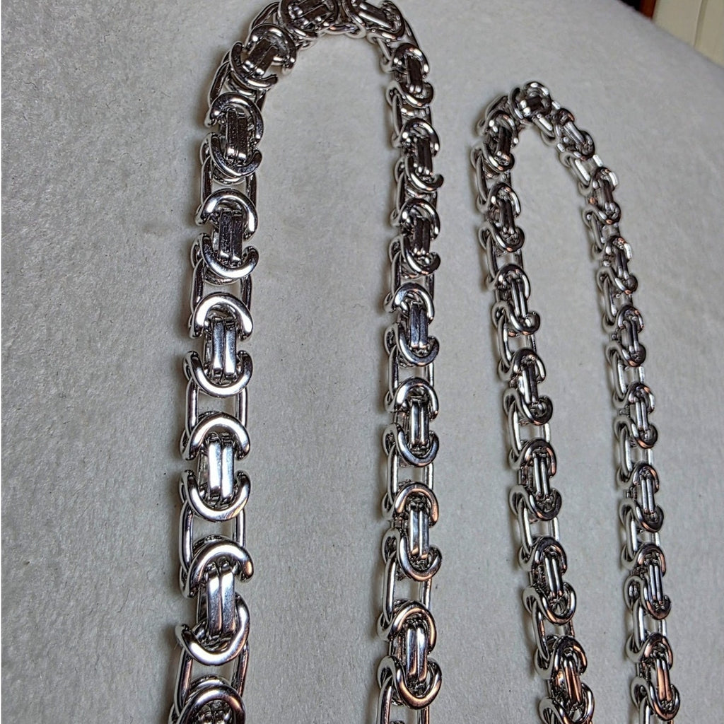20" Flat Byzantine Chain 6.1mm 42g Solid 925 Sterling Silver