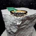 0.10ctw Lab Grown Diamond Past,Present,Future Ring Size 6 Gold Over 925 Silver