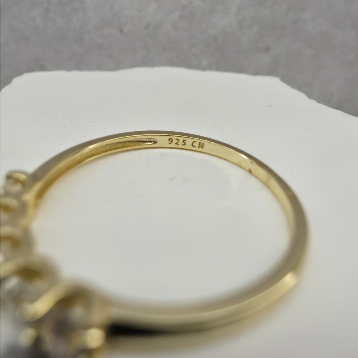 Size 7 or 9- 0.53ctw Moissanite Half Eternity Ring Gold Plated Silver GRA