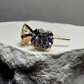 14K Solid Yellow Gold 5mm 0.90ctw Round Moissanite Stud Earrings GRA Certified