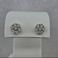 0.31ct Natural Diamond Honeycomb Cluster Stud Earrings 925 Sterling Silver 8mm