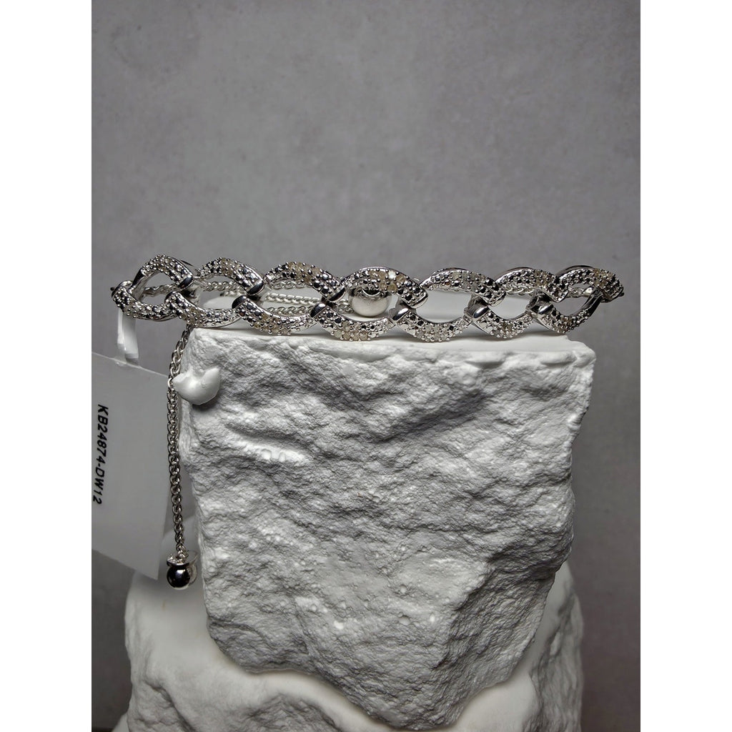 6-9" Adjustable 0.23ct Natural Diamond Infinity Bracelet 925 Sterling Silver