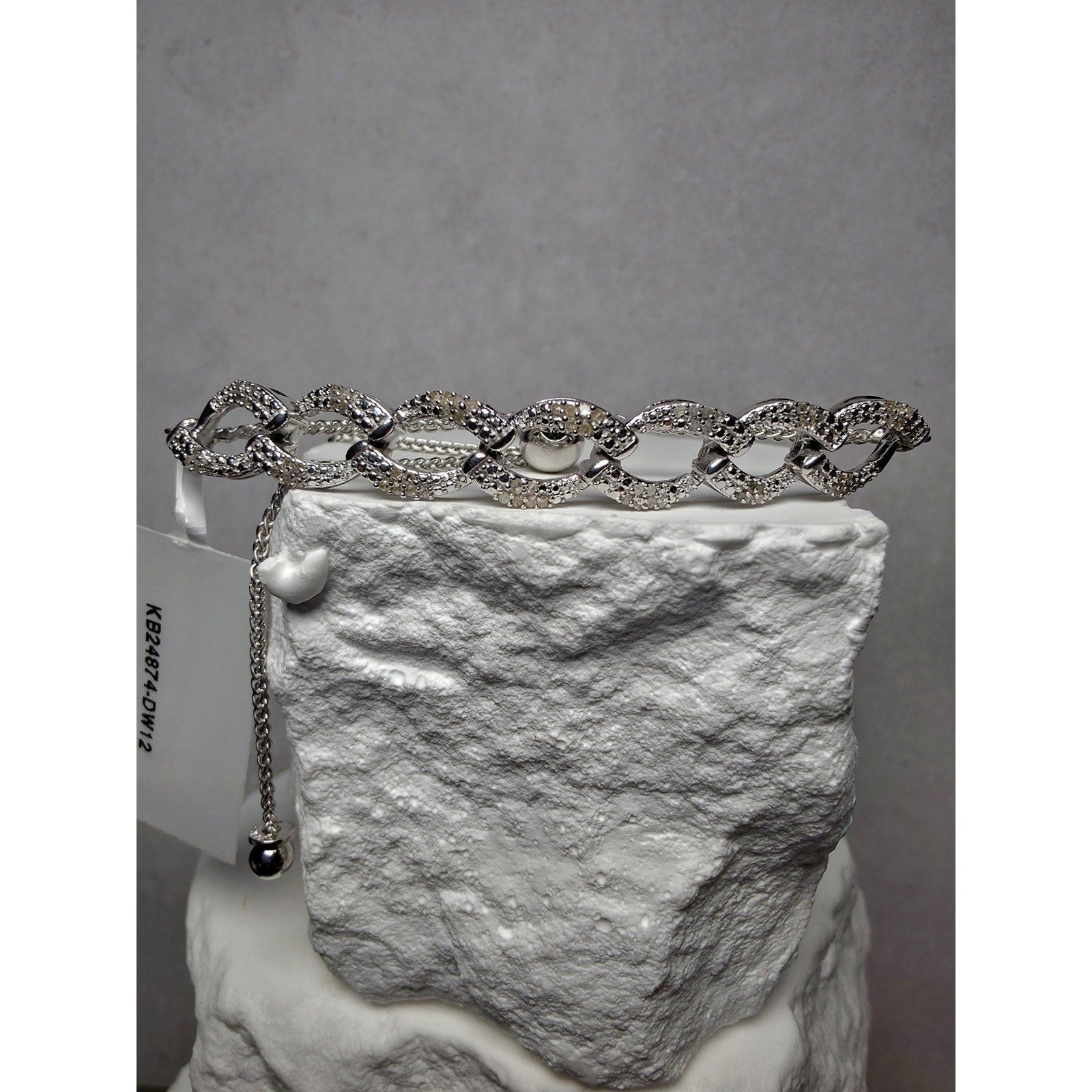6-9" Adjustable 0.23ct Natural Diamond Infinity Bracelet 925 Sterling Silver