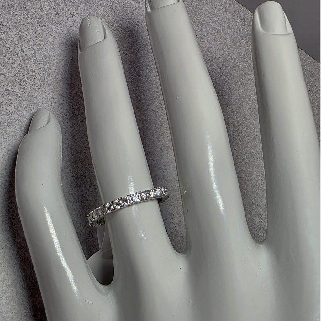 Size 6 1.01ctw Moissanite Eternity Band 925 Sterling Silver