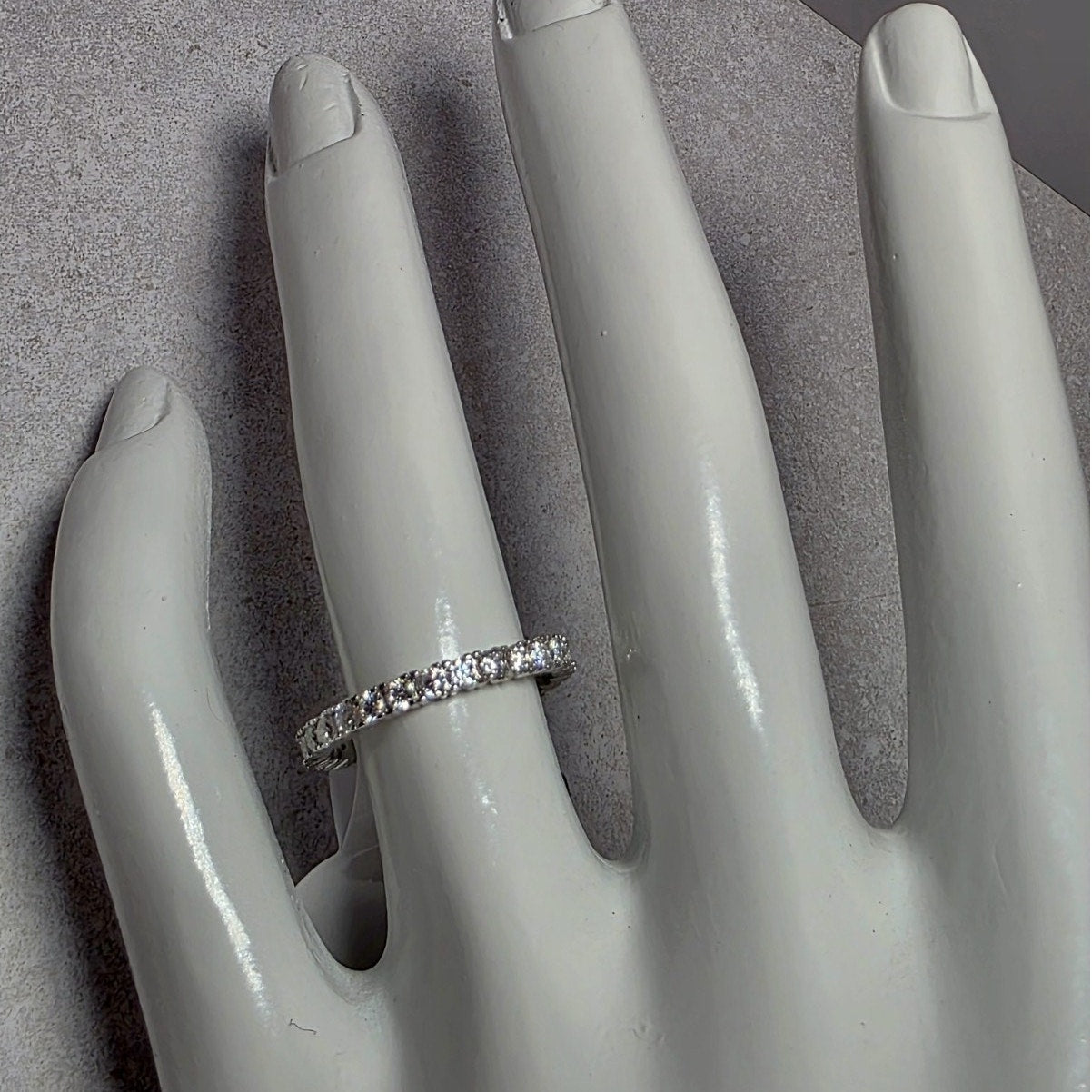 Size 6 1.01ctw Moissanite Eternity Band 925 Sterling Silver