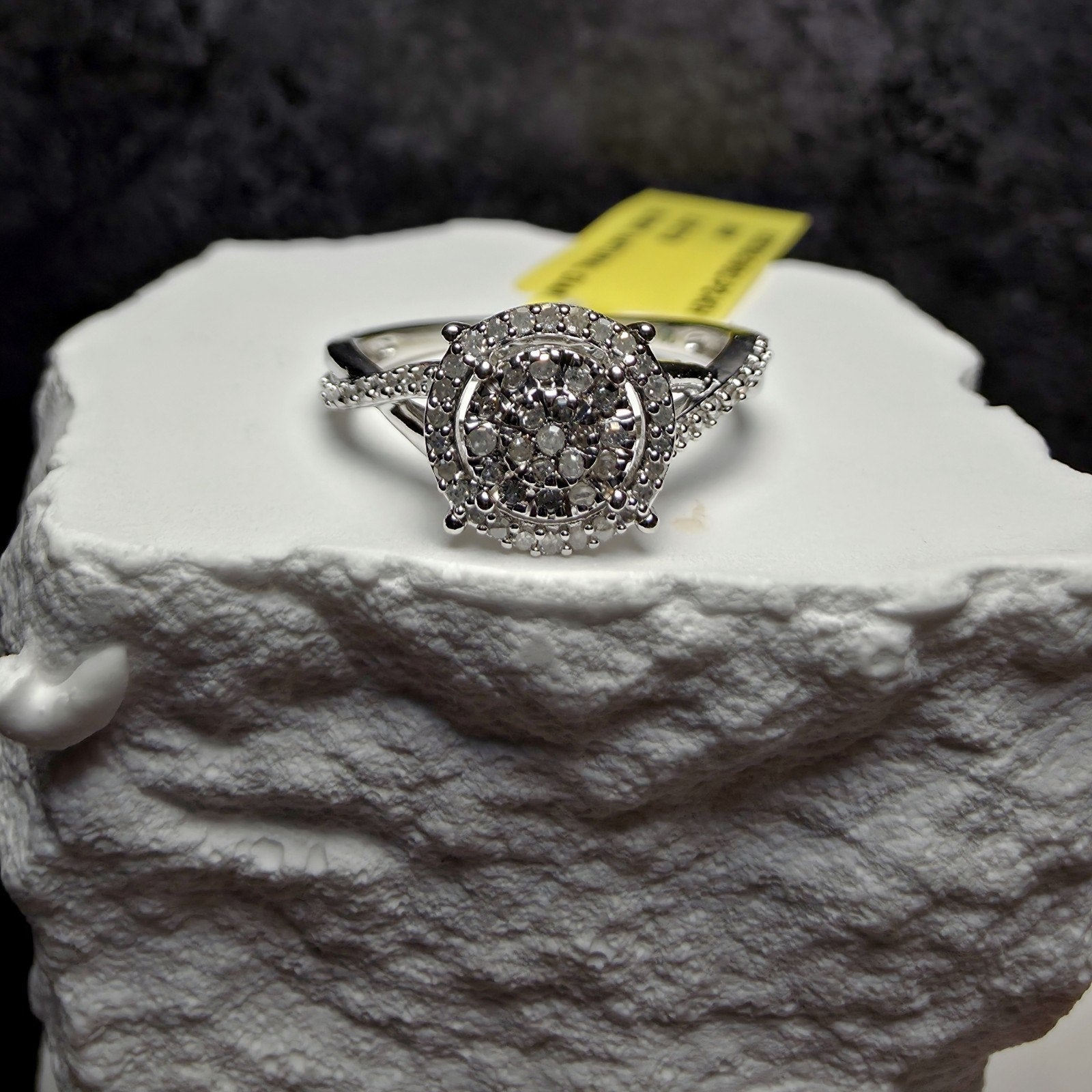 0.25 CTW Natural Diamond Round Cluster Ring in 925 Sterling Silver | Size 7