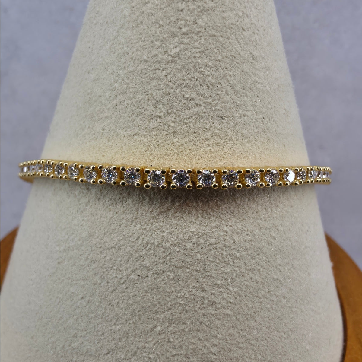 7" 2.5mm Moissanite Tennis Bracelet Gold Plated 925 Silver - GRA Certified
