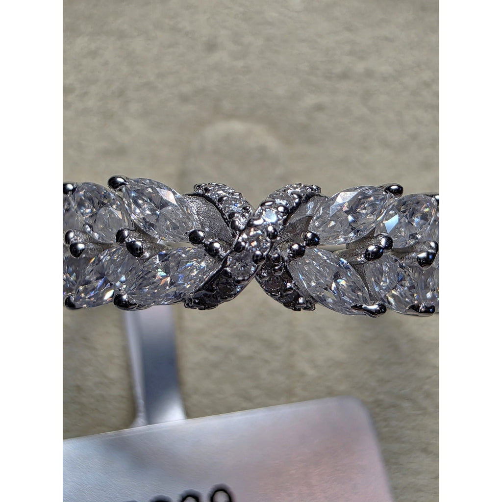 S7 1.38ctw Marquise Moissanite Ring 925 Sterling Silver w/Solid Back