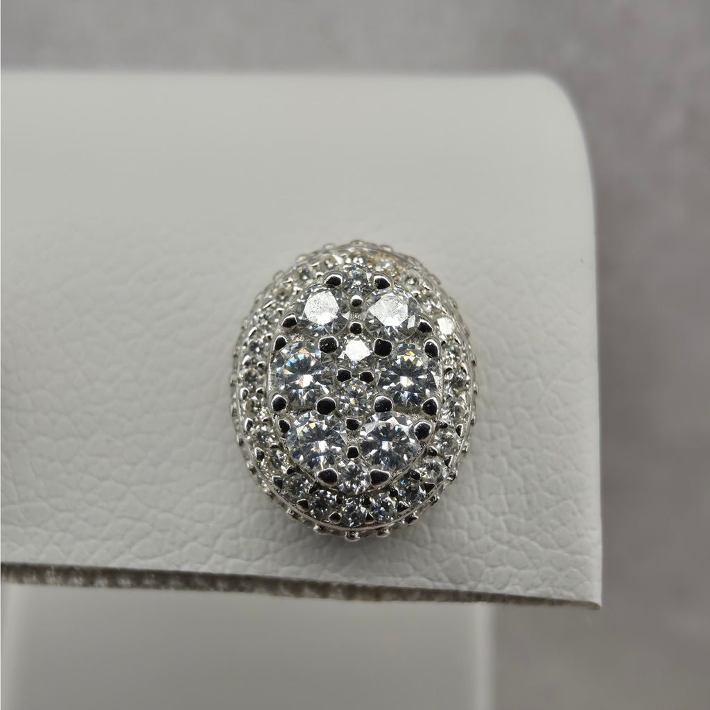 8.6mm 1.6ctw Moissanite Cluster Halo Stud Earrings 925 Silver Screwbacks VVS