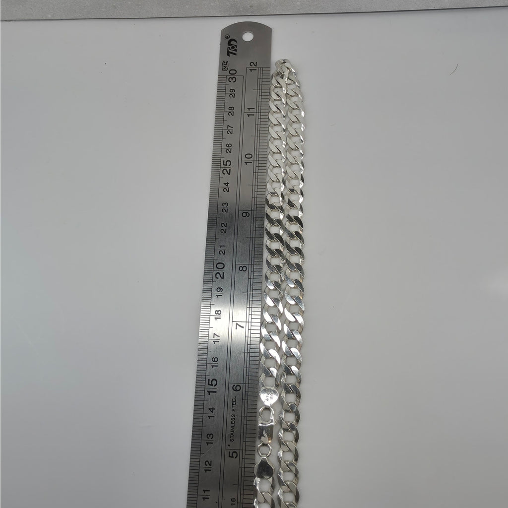 24" 8.8mm Cuban Curb Italian Link Chain Solid 925 Sterling Silver 51g