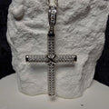 0.64 ctw Moissanite Cross Pendant & 24" 2mm Cuban Necklace - 925 Sterling Silver