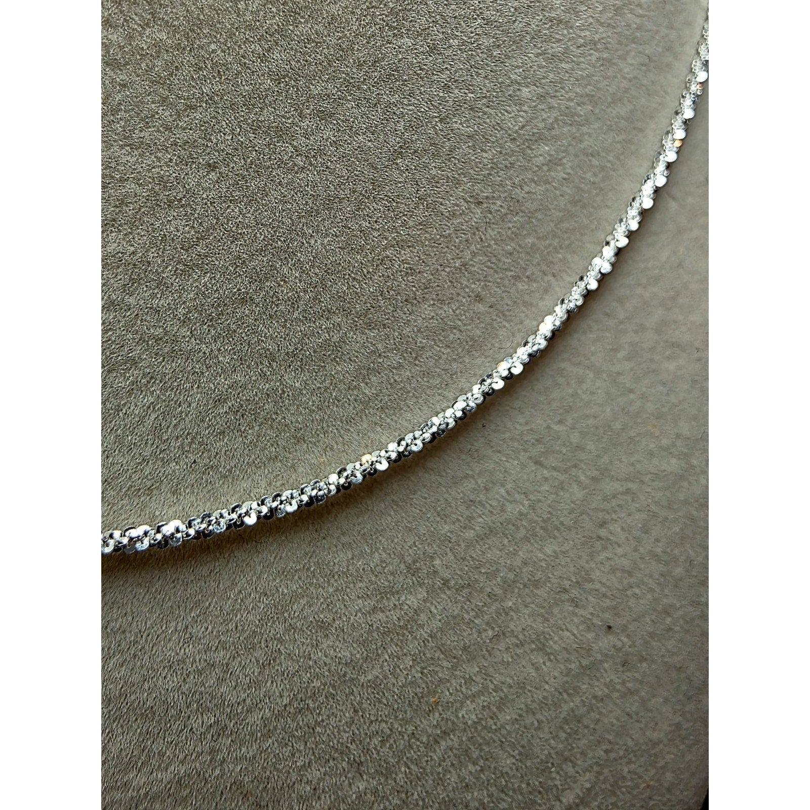 18" 1.6mm Twisted Rock Chain 925 Sterling Silver Stamped, Unisex
