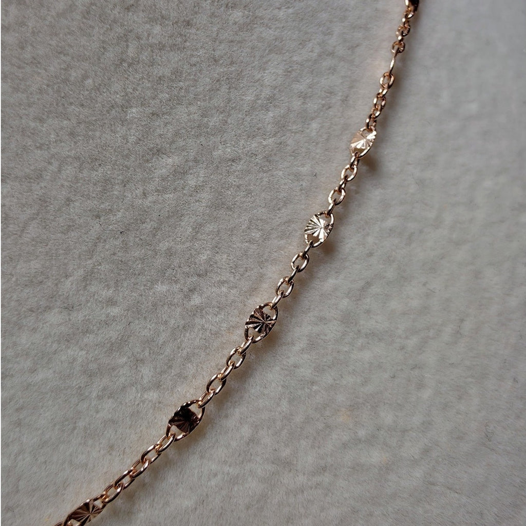 20" Rose Gold Starburst Station Valentino Necklace 2.2mm 925 Sterling Silver
