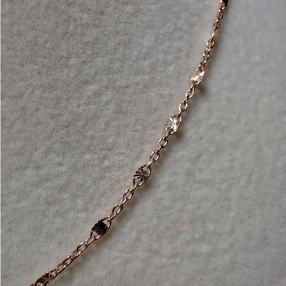 20" Rose Gold Starburst Station Valentino Necklace 2.2mm 925 Sterling Silver