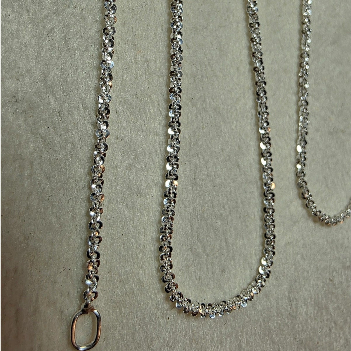 18" Twisted Rock Necklace 1.6mm Solid 925 Sterling Silver Unisex