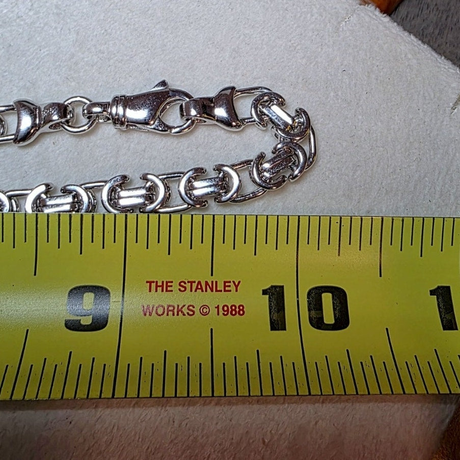 20" Flat Byzantine Chain 6.1mm 42g Solid 925 Sterling Silver