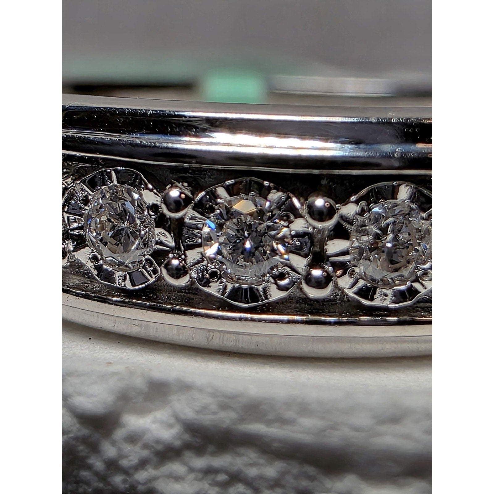 S7 0.25ctw Diamond Half Eternity Ring 925 Sterling Silver Lab Created