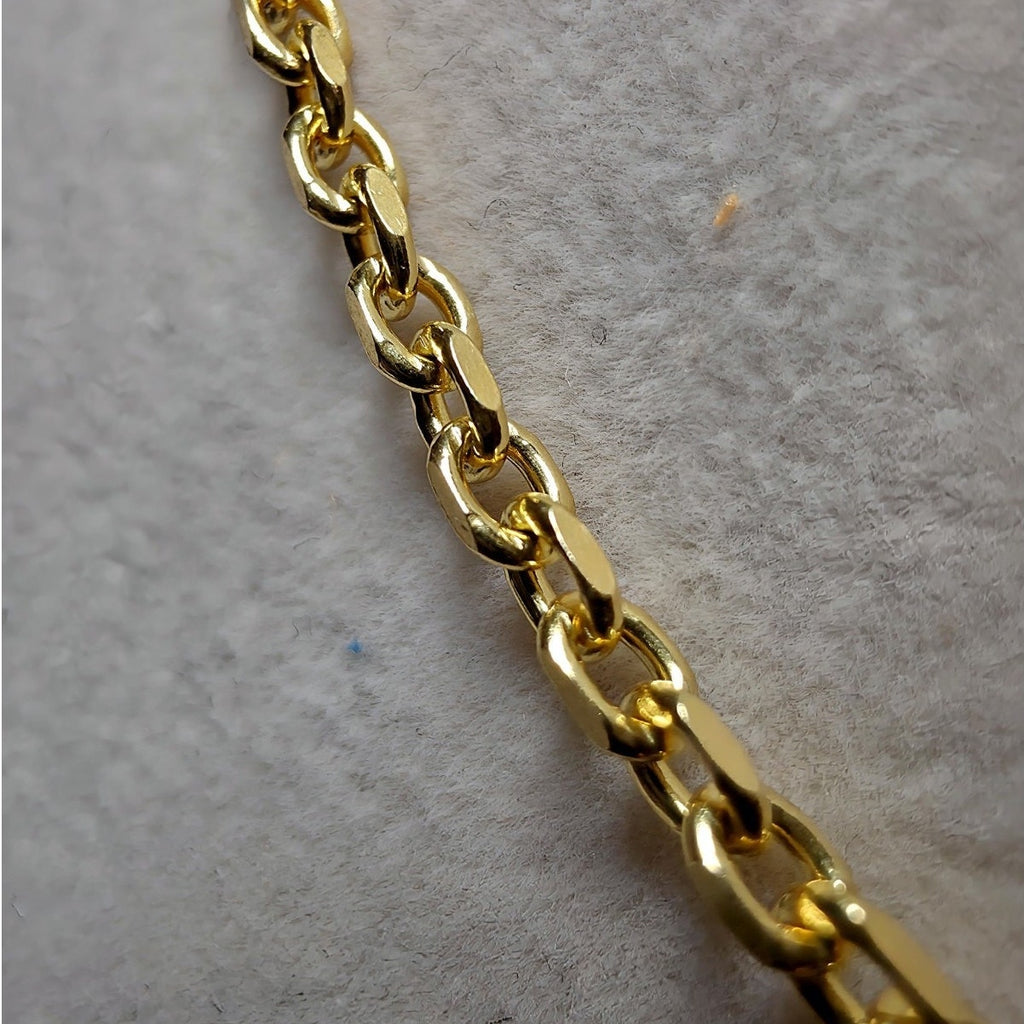 Gold Vermeil Adjustable Anchor Link Chain Necklace | 2.6mm Sterling Silver Bolo