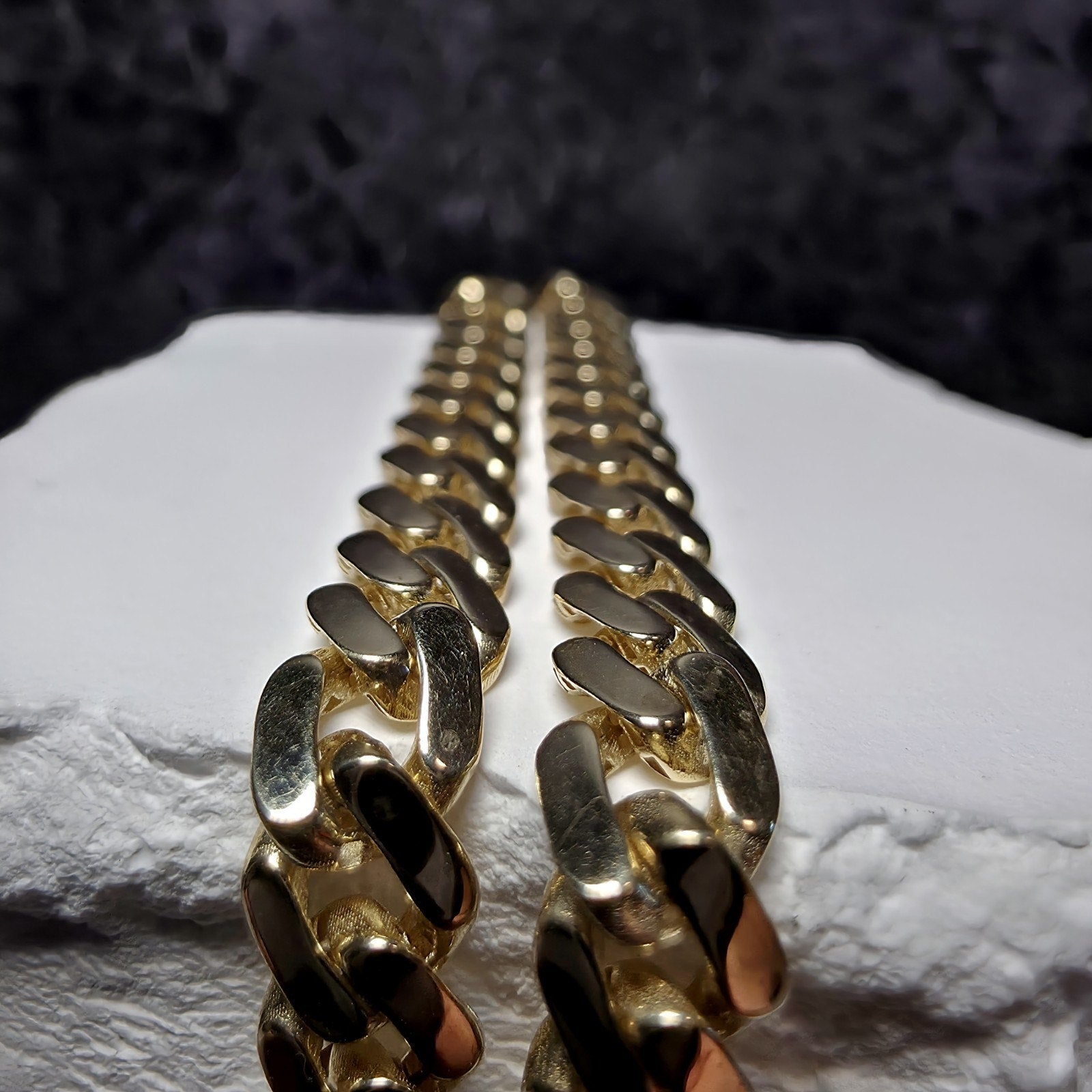 10K Solid Yellow Gold 6.1mm Monaco Cuban Chain (22") w/Iced-Out Coffin Lock