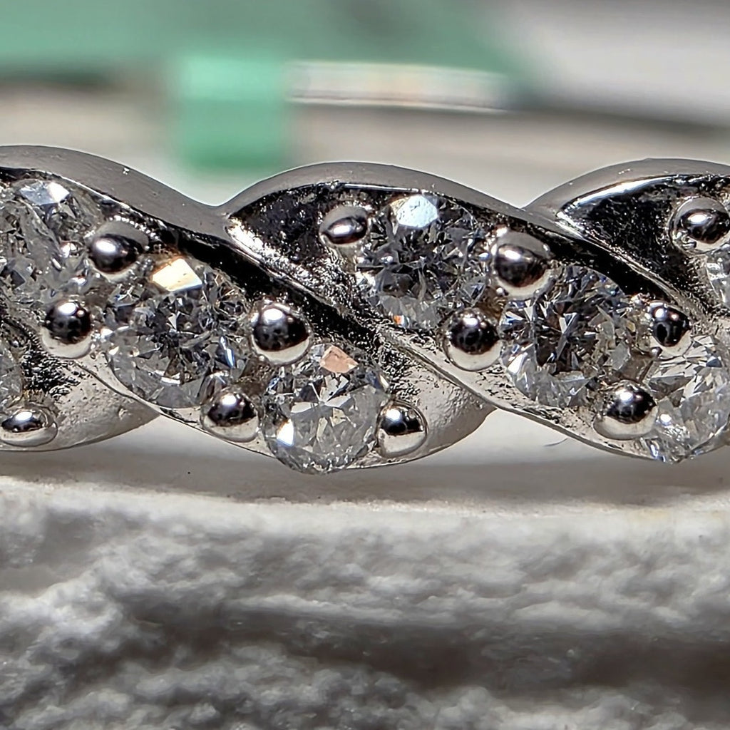Size 7 0.25ctw Lab-Created Diamond Half Eternity Band 925 Sterling Silver