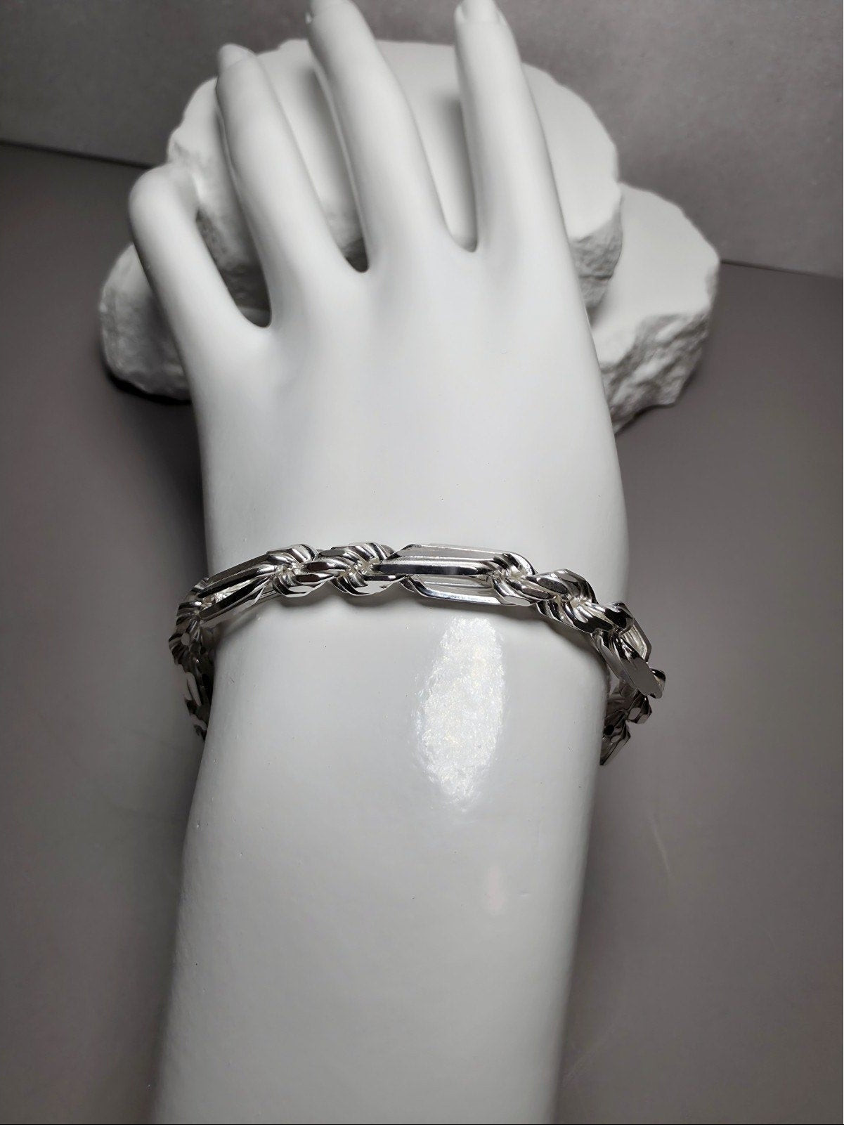 8" 5.6mm 18g Figarope Milano Bracelet Solid 925 Sterling Silver Stamped