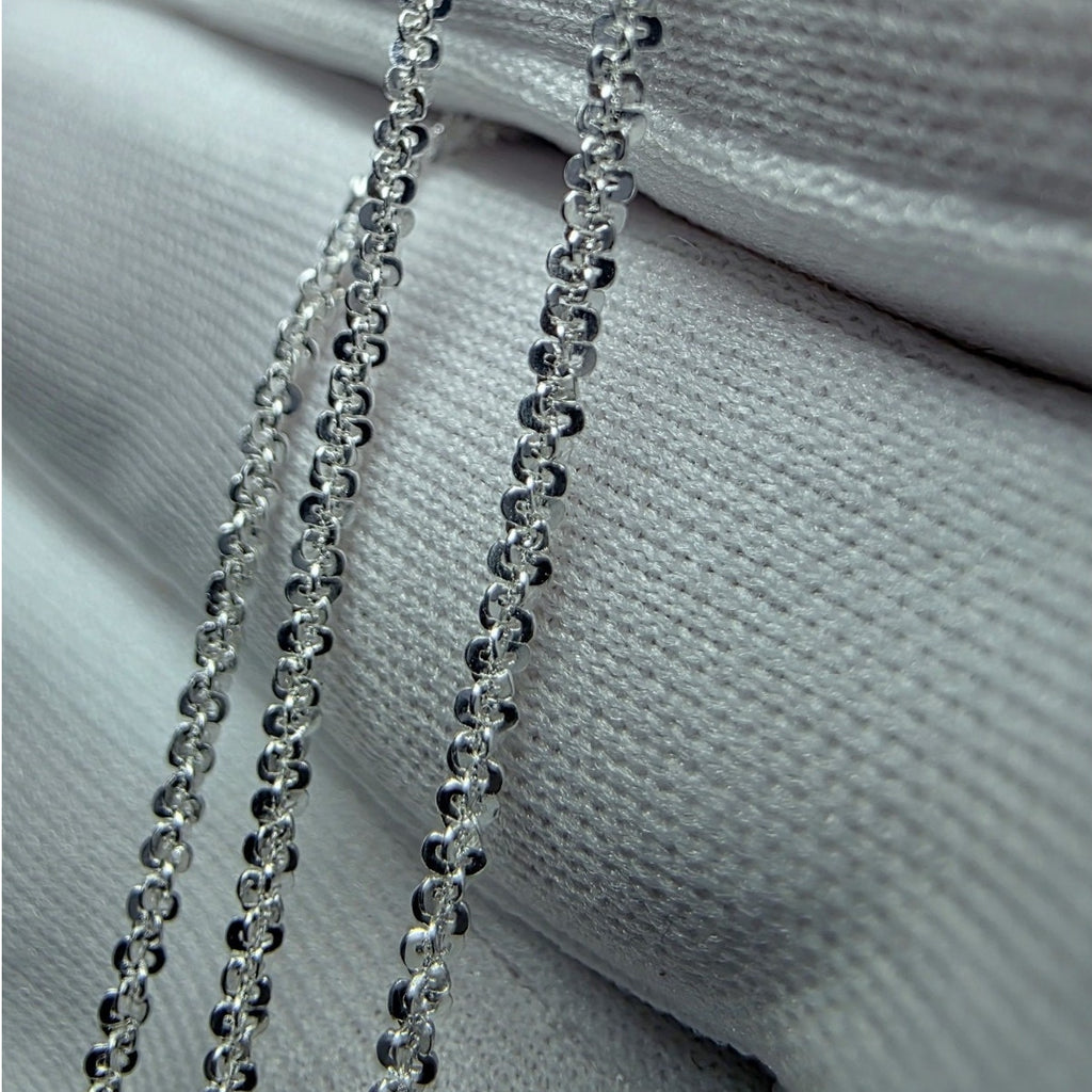 18" Twisted Rock Necklace 1.6mm Solid 925 Sterling Silver Unisex