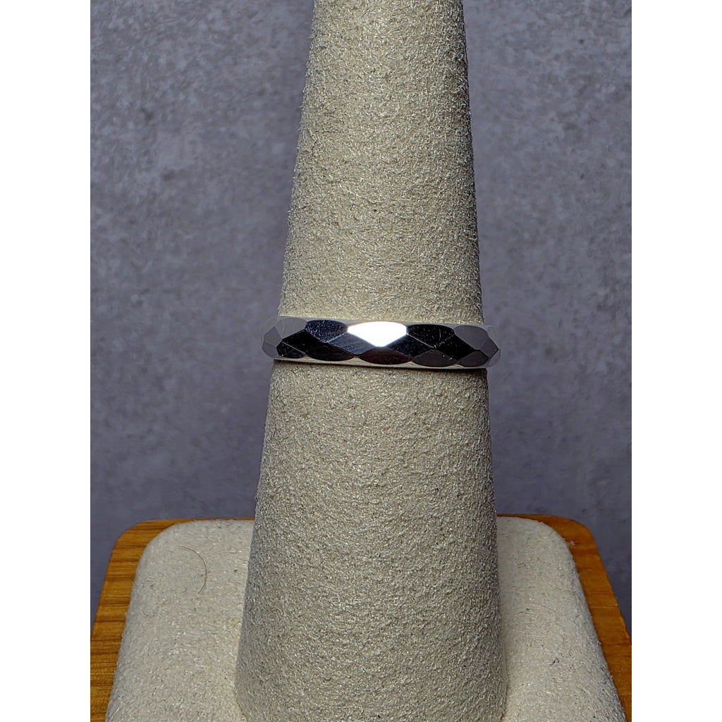 S7 Diamond Cut Solid 925 Sterling Silver Ring Engraved Forever Love